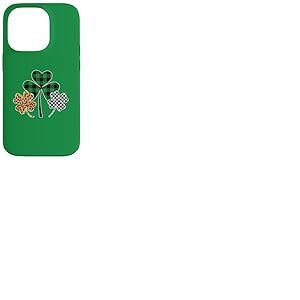 Trois tr&egrave;fles l&eacute;opard Buffalo Plaid Tr&egrave;fle St Patrick Day Coque pour iPhone 14 Pro
