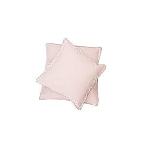 David fussenegger sylt uni housse de coussin avec finitions en couture, Coton mélangé, rose, 50cm x 50 cm