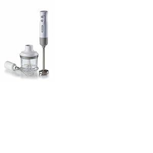 Ariete Mixeur Plongeant avec R&acirc;pe Petit-D&eacute;jeuner 606, Mixeur Plongeant, Minipimer avec 2 Vitesses, Lame en Acier Inoxydable, Pied Amovible, Verre Gradu&eacute; Transparent, 700W, Blanc