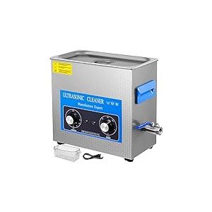 VEVOR Nettoyeur à Ultrasons avec Minuterie de Chauffage, Professionnel Nettoyeur à Ultrasons 220V, Nettoyeur Ultrasons en Acier Inoxydable 40 kHz pour Nettoyage des Bagues de Lunettes Instrument