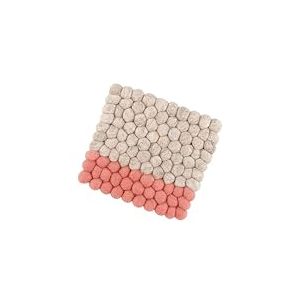 cilio Lana Due Dessous-de-Plat en Feutre Lavable en Laine de Mouton pour casseroles, Assiettes, moules et poêles, résistant à la Chaleur jusqu'à 100 °C, Boules de Feutre, 21 × 21 cm, carré Beige