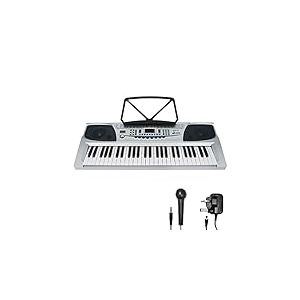 Axus AXP15 Clavier portable 54 touches, synthétiseur à mini touches avec porte-partitions, alimentation secteur et microphone