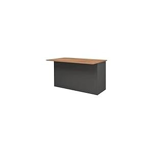 Dmora - Îlot de Cuisine Patrizio, Armoire Polyvalente, Meuble de kitchenette, Table auxiliaire, 100% Made in Italy, 155x90h90 cm, Anthracite et Chêne