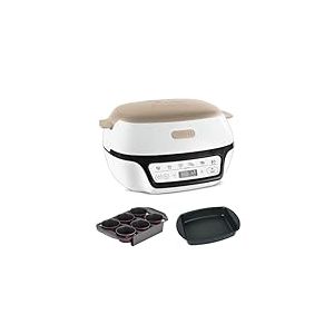 Tefal Machine à gâteau intelligente, 5 programmes automatiques, Réglage idéal de la température et du temps, Moule en aluminium antiadhésif, 6 Moules à muffins Creabake, Cake Factory KD804910