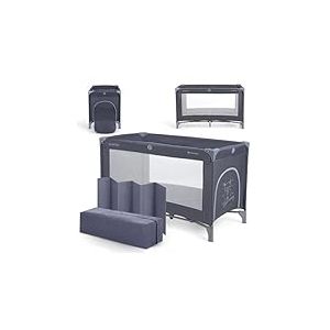KikkaBoo So Gifted Lit de Voyage, jusqu'à 15 kg, Parc pour bébé 120 x 60 cm, 1 Niveau, Pliable, léger, Sac de Transport, Compact, Bleu Marine