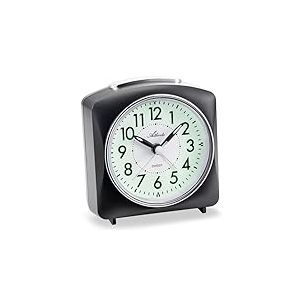 Atlanta 2128/7 Réveil sans tic-tac Silencieux avec lumière Snooze Crescendo à Quartz analogique - Noir