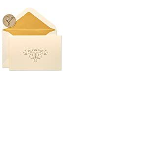 Papyrus Lot de 16 cartes de remerciement avec enveloppes, motif floral doré