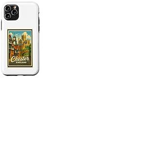 Poster rétro vintage Chester England UK Cheshire Art Graphic Coque pour iPhone 11 Pro