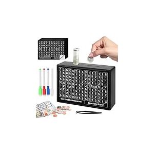 Tirelire en Bois avec marqueurs Autocollants, Tirelire Réutilisable avec, Tirelire avec Chiffres à Cocher,Tirelire avec Compteur 5000€, Noir Cash Box €500-€10000 Objectif
