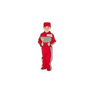 Pretend to Bee Déguisement de Pilote de Course pour Enfants, Chapeau et Combinaison de Course Rouges, 3-5 Ans