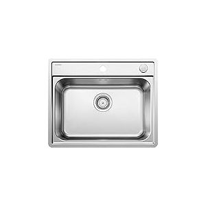BLANCO LEMIS 6-IF – Évier de Cuisine en Inox pour Meubles Bas de 60 cm de Large – Cuve à Fond Plat IF, Sans Égouttoir – 525109