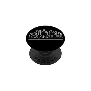 Los Angeles City Skyline Line Art, Look Minimal, Vibrations maximales PopSockets PopGrip Adhésif