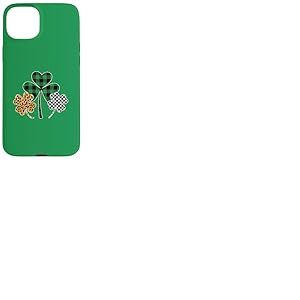 Trois tr&egrave;fles l&eacute;opard Buffalo Plaid Tr&egrave;fle St Patrick Day Coque pour iPhone 15 Plus