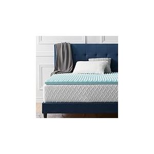 LUCID Surmatelas 160 x 190 cm | Conception Ergonomique Alvéolée et Respirante | Mousse à Memoire de Forme avec Gel Rafraichissant |Épaisseur 5 cm, 2 personnes