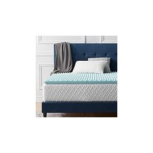 LUCID Surmatelas alvéolée de 5 cm en mousse à mémoire de forme avec gel rafraîchissant, Surmatelas 160 x 190 cm