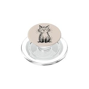 Chat Scruffy aux Grands Yeux Mignon Chaton nerveux PopSockets PopGrip pour MagSafe