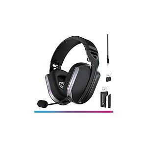 Oniverse Casque gaming sans fil Polaris - Compatible PS5, PS4, SWITCH 2, PC, MOBILE, Casque gamer léger LED faible latence 2.4GHz ou Bluetooth, 33h, Son virtuel 7.1, Double micro - Eclipse Black