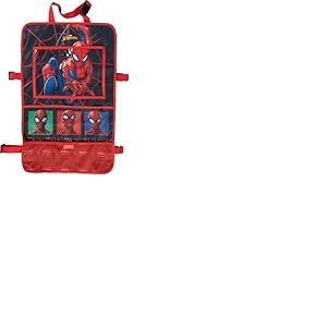 TataWay - Protège-siège de voiture Spiderman, 6 poches pratiques pour tablette jusqu'à 10", S'adapte à toutes voitures, Graphismes Marvel captivants, Rouge, Polyester