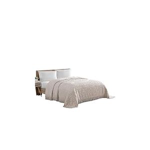 Beatrice Home Fashions Medallion Couvre-lit en Tissu Chenille, pour lit Queen, Blanc