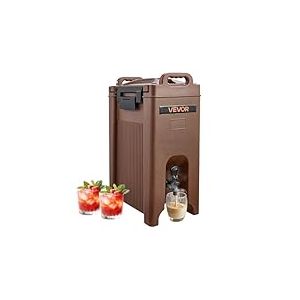 VEVOR Distributeur de Boissons Isotherme 19 L, Fontaine &agrave; Eau Chaude et Froide Non &Eacute;lectrique avec Robinet et Poign&eacute;e, Conteneur Isotherme de Qualit&eacute; Alimentaire, pour Camping, Restauration, Marron