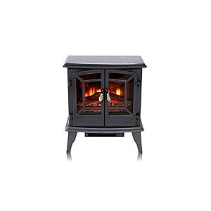 Classic Fire Chemin&eacute;e &Eacute;lectrique Effet Flamme Narvik &ndash; Radiateur &Eacute;lectrique 1800W - Chauffage &ndash; Chemin&eacute;e D&eacute;corative Noire