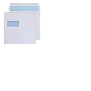 Blake Everyday | enveloppe (17 x 17cm) avec fenêtre | lot de 500 unités | 100 GSM | enveloppes blanches gommées | enveloppe mariage | enveloppes carrées | enveloppe invitation | Modèle 0170W