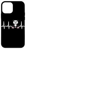 Panda Heartbeat Panda EKG Heart Idée amusante pour les amateurs de panda Coque pour iPhone 12 mini