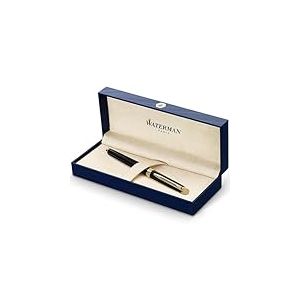 Waterman Hémisphère stylo roller | noir brillant avec attributs or fin 23K | pointe fine | encre noir | coffret cadeau