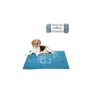 Dog Gone Smart Dirty Dog Doormat - Fast Drying Rug with Super Gripper Backing for Clean Floors - Super Absorbent and Machine Washable Mat for Muddy Paws - Aqua