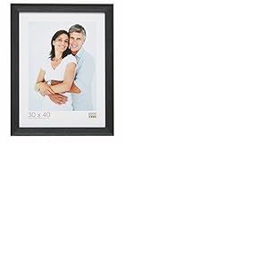Deknudt Frames S45LH2 Cadre Photo avec Filet R&eacute;sine/Bois Noir 30 x 45 cm