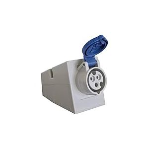 as - Schwabe Prise Murale Caravane CEE 230V / 16A Clapet de Protection Prise 3 Pôles Caravanes et CampingCars Pour l'Extérieur IP44 Made in Germany Blanc I 60472