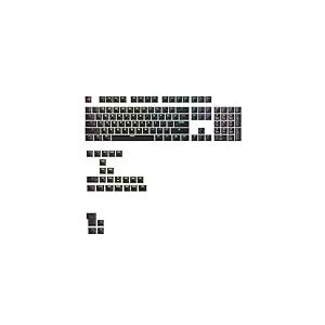 Glorious Gaming - Touches GPBT rétroéclairées : légendes translucides, Noir, pour claviers mécaniques formats 100%, 75%, 65%, 60%, ANSI & ISO, Disposition américaine QWERTY