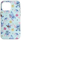 Coque pour iPhone 16 Pro Max Disney Lilo & Stitch Cute Blue Easter Pastel Stitch Pattern
