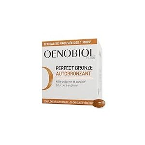 Oenobiol Autobronzant Perfect Bronze - Efficace D&egrave;s Le 1er mois ans soleil - Concentration de 5 pigments 100% d'origine v&eacute;g&eacute;tale - Compl&eacute;ment Alimentaire 30 Capsules - Programme 1 Mois
