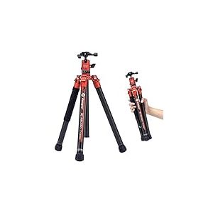 Fotopro 163 CM Trépied de Caméra en Fibre de Carbone avec Monopode Rotule 360 1/4 Plaque de Dégagement Rapide Trépied de Voyage Léger pour Appareil Photo Charge Maximale 12kg X Aircross 3 Orange