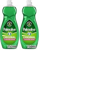 PALMOLIVE - Liquide Vaisselle Palmolive Original &agrave; l'Amande Douce - Respectueux de la Peau - Produit D&eacute;graissant Pour une Vaisselle &Eacute;tincelante - Flacon 750 ml (Lot de 2)
