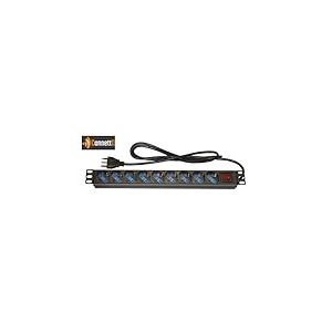 Multiprise de Rack 19" connecteur 9 Prises universelles avec Interrupteur fiche Italienne 16 A