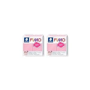 STAEDTLER FIMO Soft - Pain p&acirc;te &agrave; modeler 57 Grammes - Cr&egrave;me &agrave; la fraise - 8020-T21 (Lot de 2)