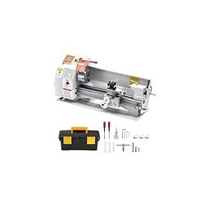 VEVOR Tour à Métaux d'Établi Filetage Électrique 220x450 mm Alimentation Automatique 2500 tr/min 1250 W Moteur Sans Balais, avec Accessoires, Tour à Métaux pour Usinage Traitement Pièces de Précision