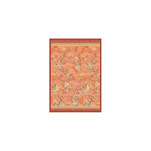 Bassetti Plaid Pallanza O1 en Satin de Coton mako Orange Dimensions : 155 x 220 cm