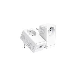 Mercusys MP500P KIT CPL 1000Mbps avec 1 Port Gigabit et Prise Intégrée Type F, Boitier CPL Kit de 2 - idéale pour Profiter du Service Multi-TV à la Maison, Compatible Toutes Les Box