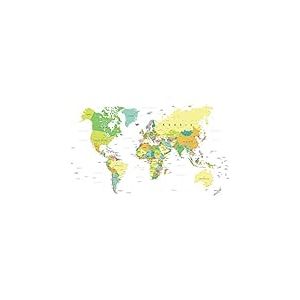 Tableau verre acrylique Green World carte du monde 90 x 60 cm - Décoration murale planisphère pour la maison