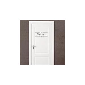 Sticker adhésif Mural Citation noir| Sticker Autocollant Phrase PORTE TOILETTE "Salle de bain et Toilettes" - Décoration Murale | Imperméable/Amovible - 20 x 35 cm