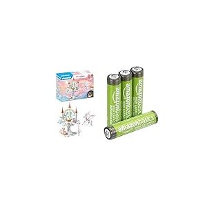 Playmobil Château Arc-en-Ciel, lumière/Accessoires, 4+ Ans, & Piles AAA Rechargeables Amazon Basics 4 pcs, 850mAh