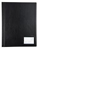 Exacompta - Réf. GDB24/PZ - Carton de 4 Protège-documents - 24 pochettes lisses de qualité - 48 vues - format vertical 44,5 x 35 cm - porte étiquette - couverture en PVC rigide - noir