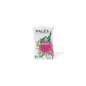 Pag&egrave;s - Infusion BIO Menthe Feuilles de Cassis - cultiv&eacute;es en France - Bo&icirc;te de 20 Sachets, 100% V&eacute;g&eacute;tal