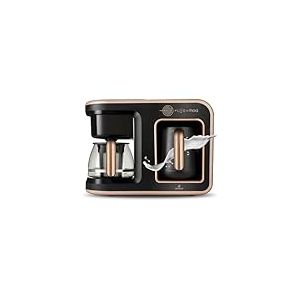 KARACA Hatır Plus Mod 5-en-1 Machine &agrave; Caf&eacute; Turc et Filtre, Capacit&eacute; 0.75L, Pr&eacute;parez 5 Tasses de Caf&eacute; au Lait, Filtre en Acier Inoxydable, Cuill&egrave;re Doseuse Incluse