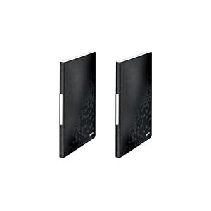 Leitz &ndash; Porte-Vues A4, 40 Pochettes Transparentes, 80 Vues, Organisation et Pr&eacute;sentation de Documents, Couverture Souple Polypropyl&egrave;ne Durable, Usage Bureau Maison &Eacute;cole, Noir WOW, 46320023 (Lot de 2)