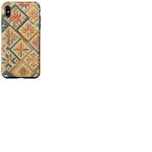 Couvre-lit Patchwork avec Fleurs color&eacute;es et Flocons de Neige brod&eacute;s Coque pour iPhone XS Max