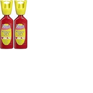 Diam's Peinture 3D Tous Supports, Rouge Empire nacr&eacute;, 37 ml (Lot de 2)